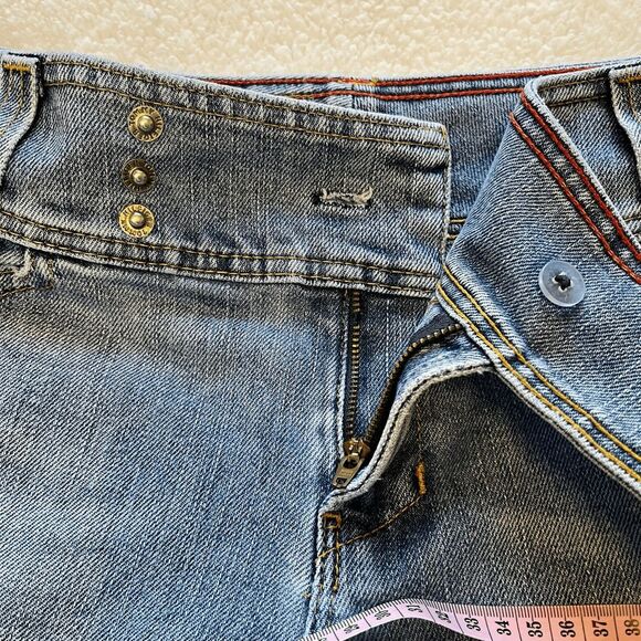 Tommy Hilfiger Jeans Womens Size 8‎ Blue Hipster Boot Bootcut Denim Triple Snap - Picture 9 of 14